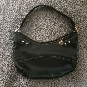Etienne Aigner black leather shoulder bag